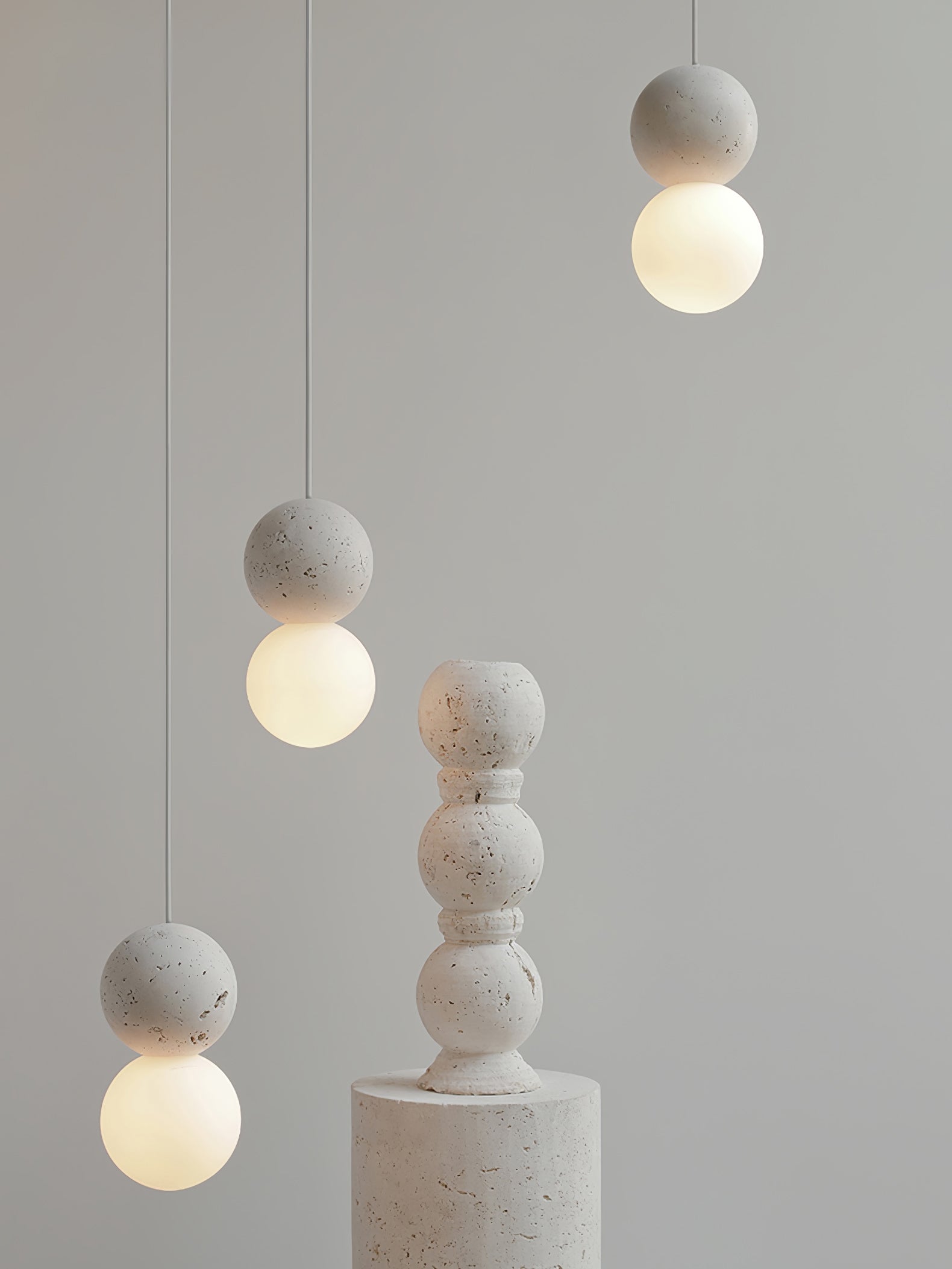 Joss Cement Minimalist Pendant Lamp-Neutral Decor