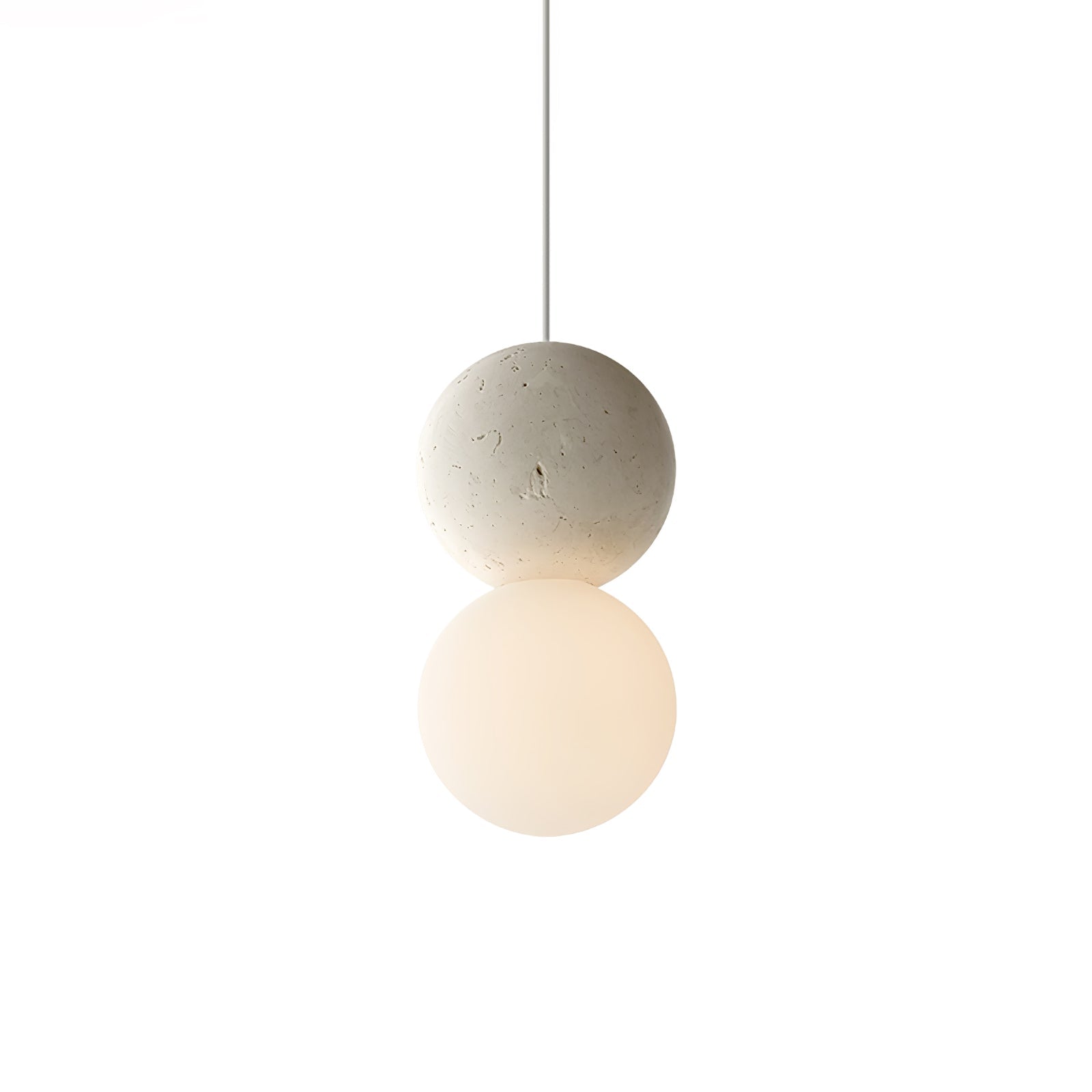Joss Cement Minimalist Pendant Lamp-Neutral Decor