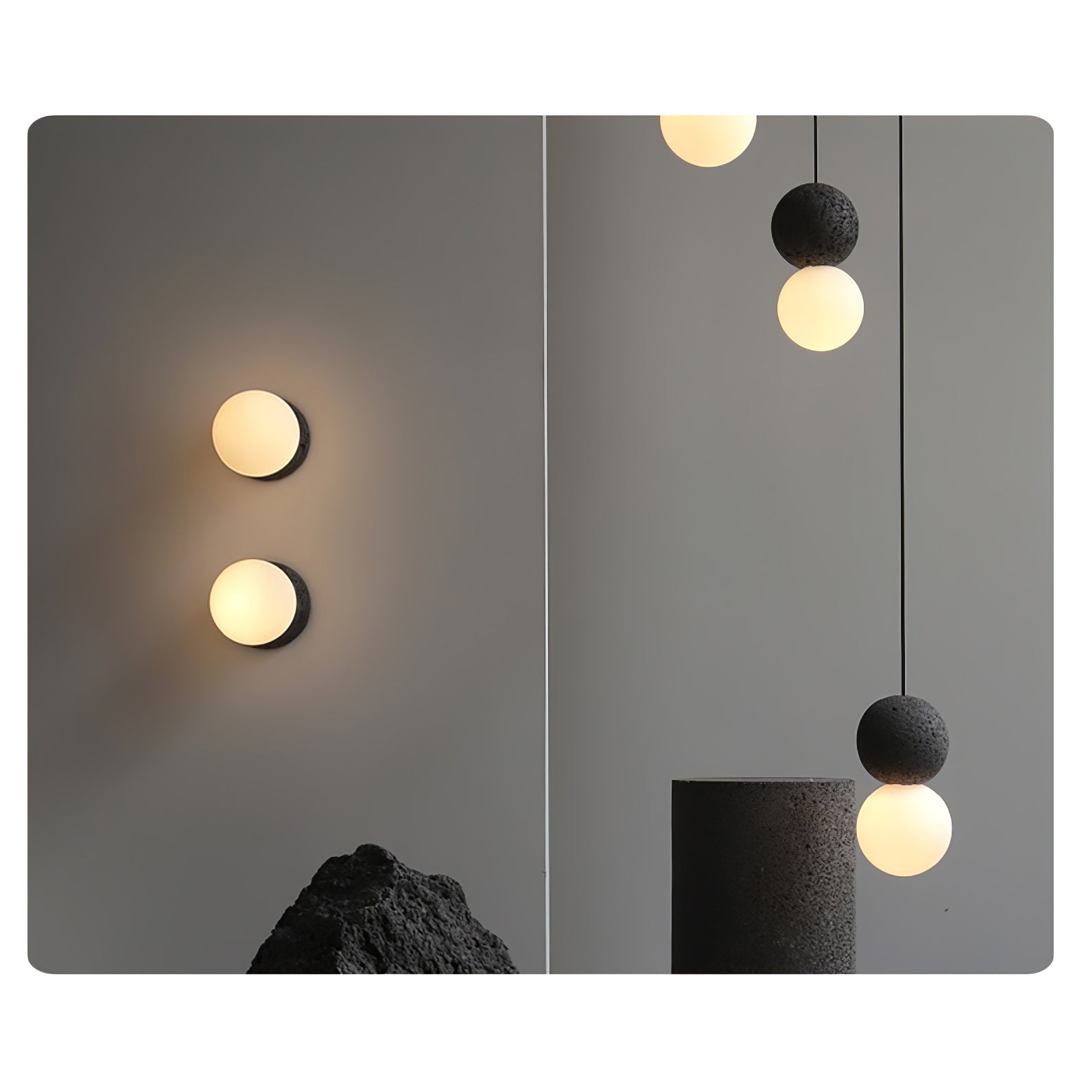 Joss Cement Minimalist Pendant Lamp-Neutral Decor