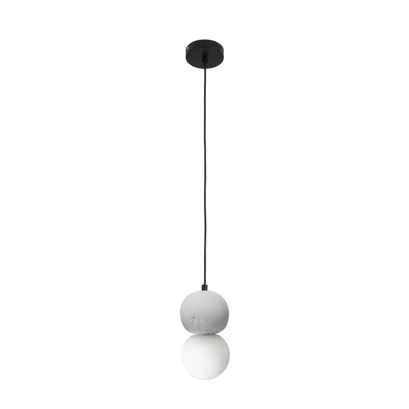 Joss Cement Minimalist Pendant Lamp-Neutral Decor