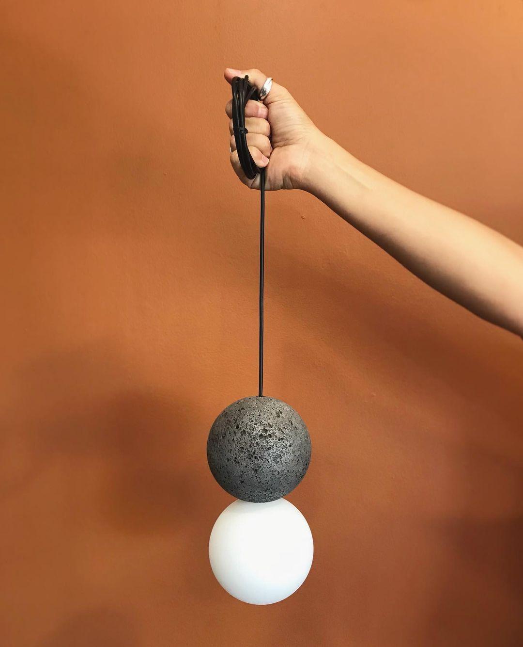 Joss Cement Minimalist Pendant Lamp-Neutral Decor