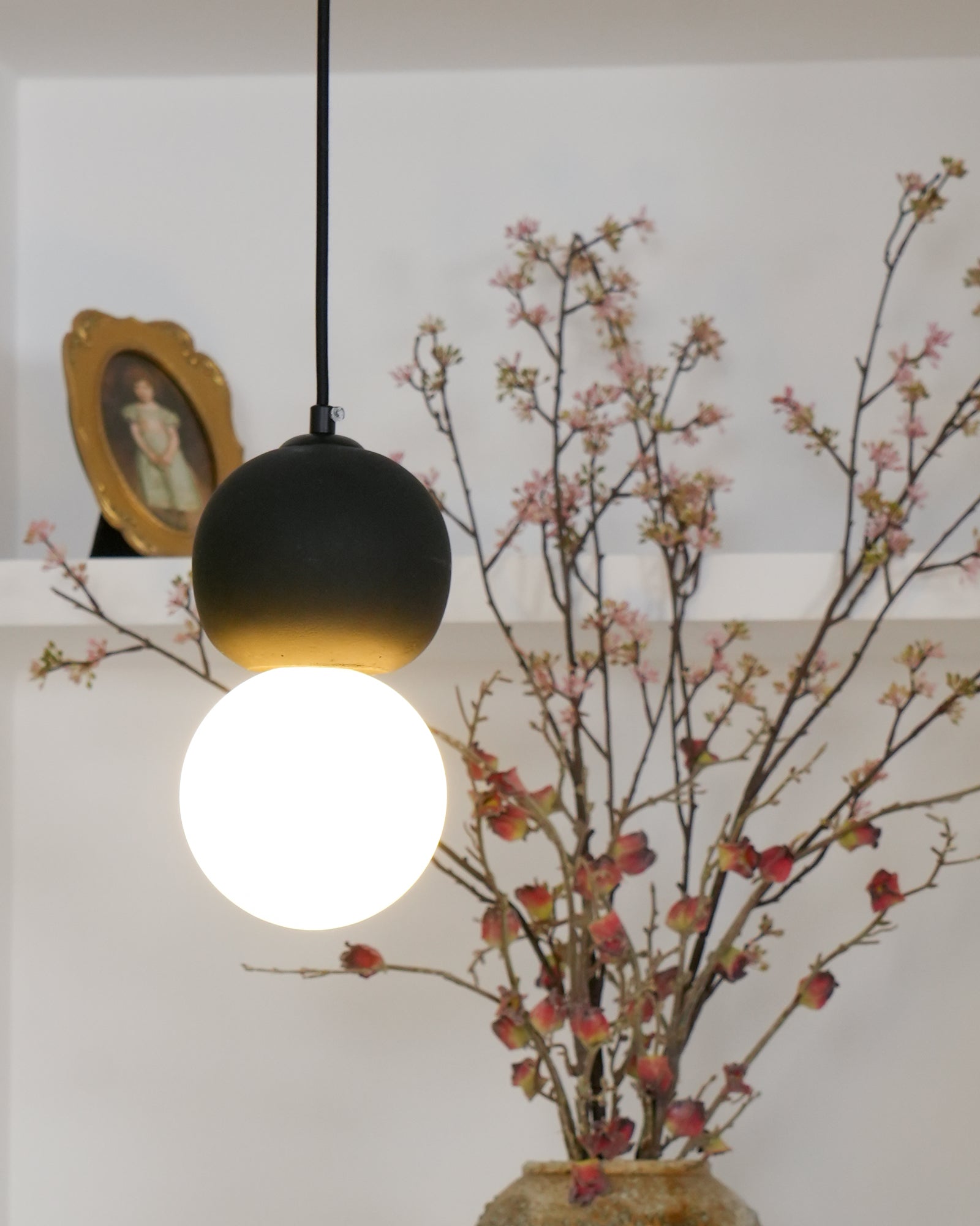 Joss Cement Minimalist Pendant Lamp-Neutral Decor