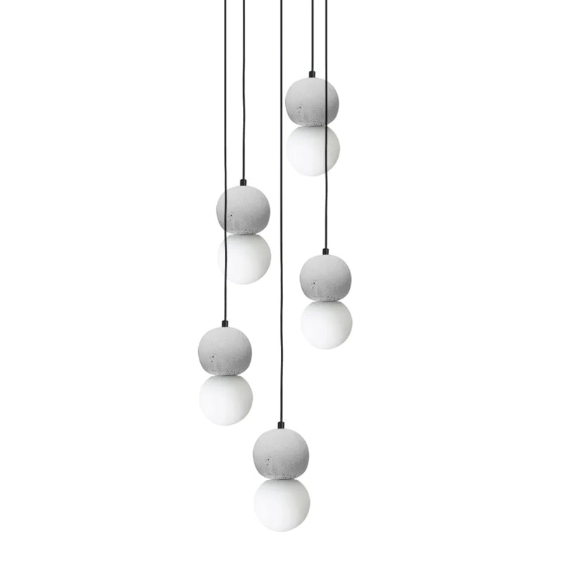 Joss Cement Minimalist Pendant Lamp-Neutral Decor
