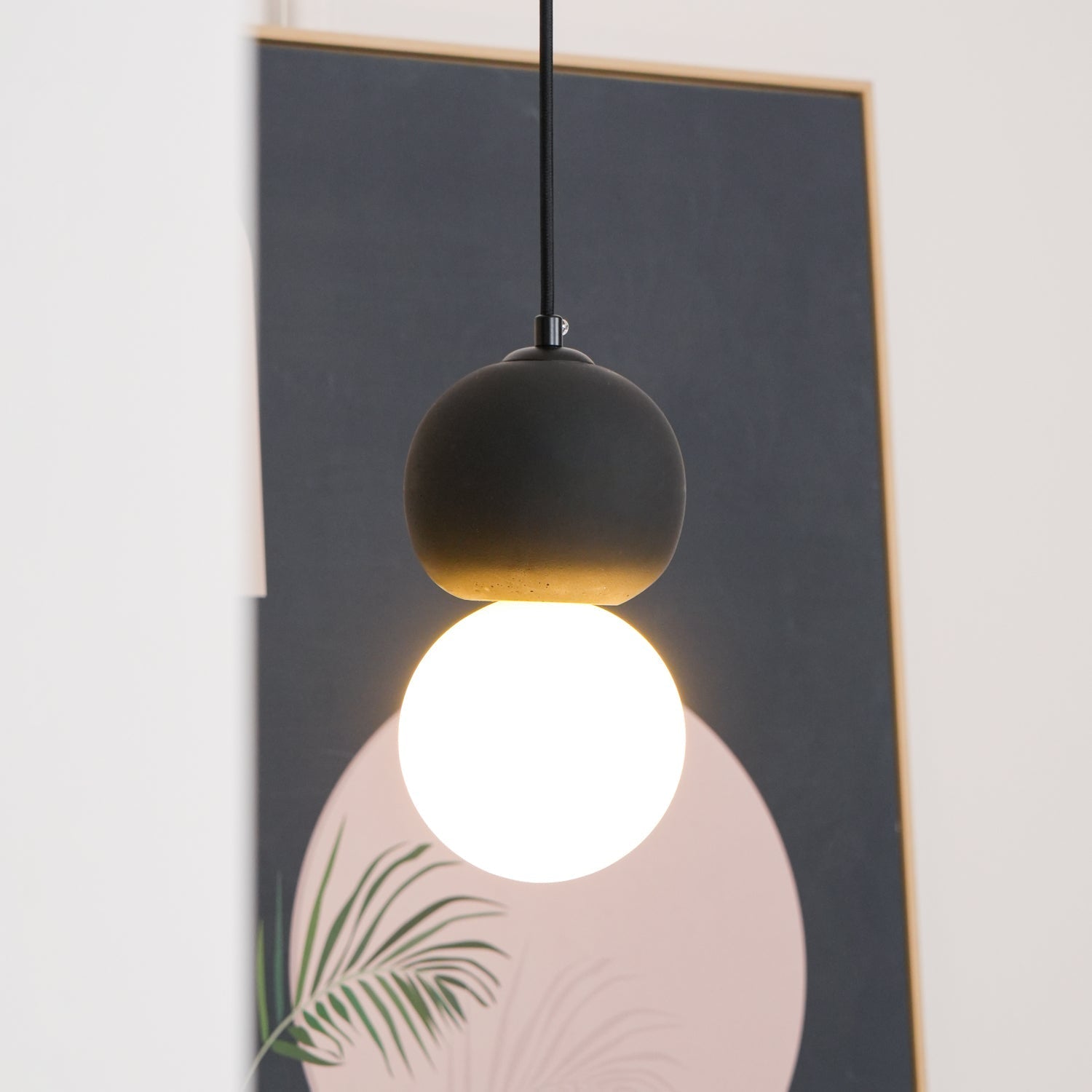 Joss Cement Minimalist Pendant Lamp-Neutral Decor