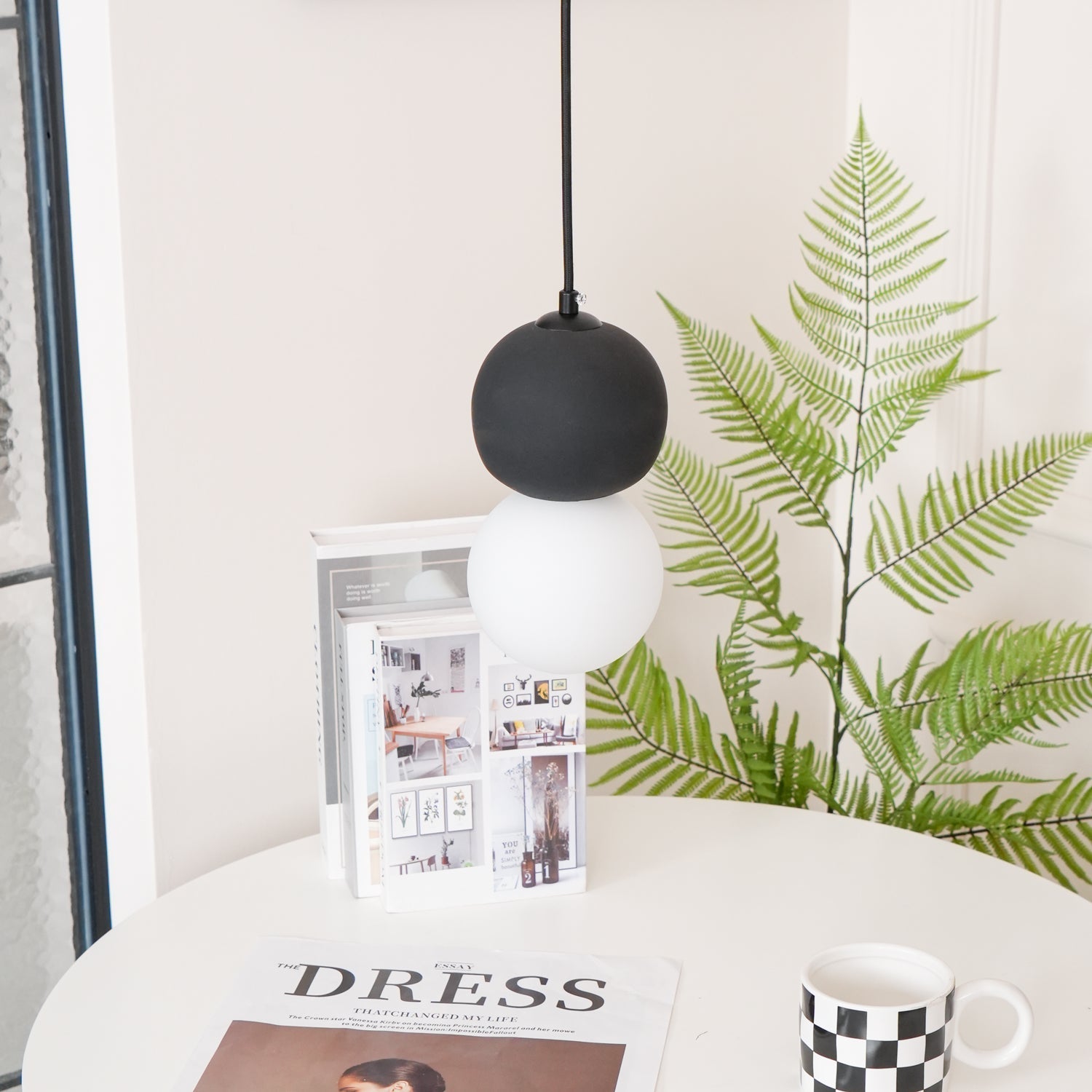 Joss Cement Minimalist Pendant Lamp-Neutral Decor