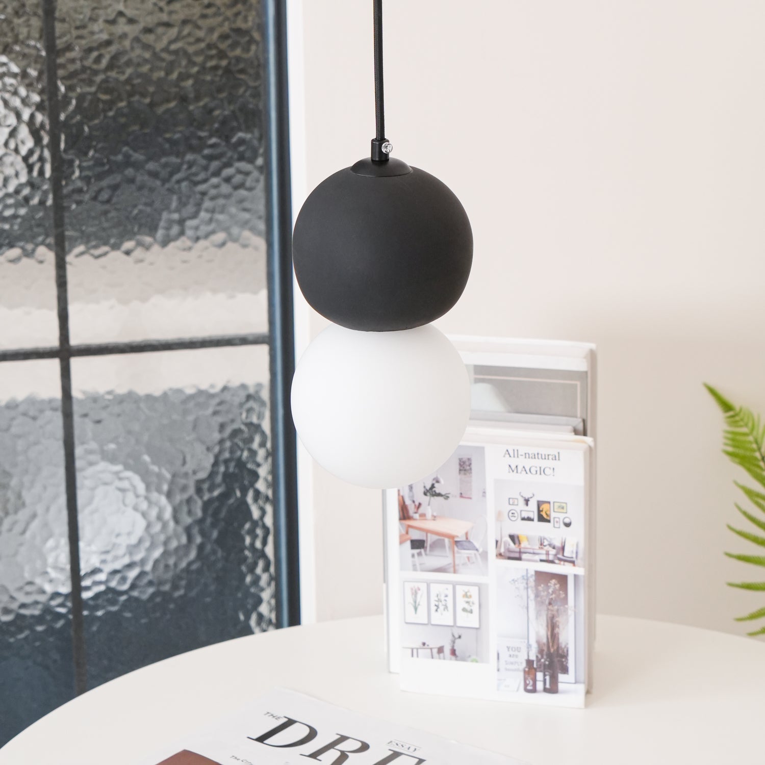 Joss Cement Minimalist Pendant Lamp-Neutral Decor