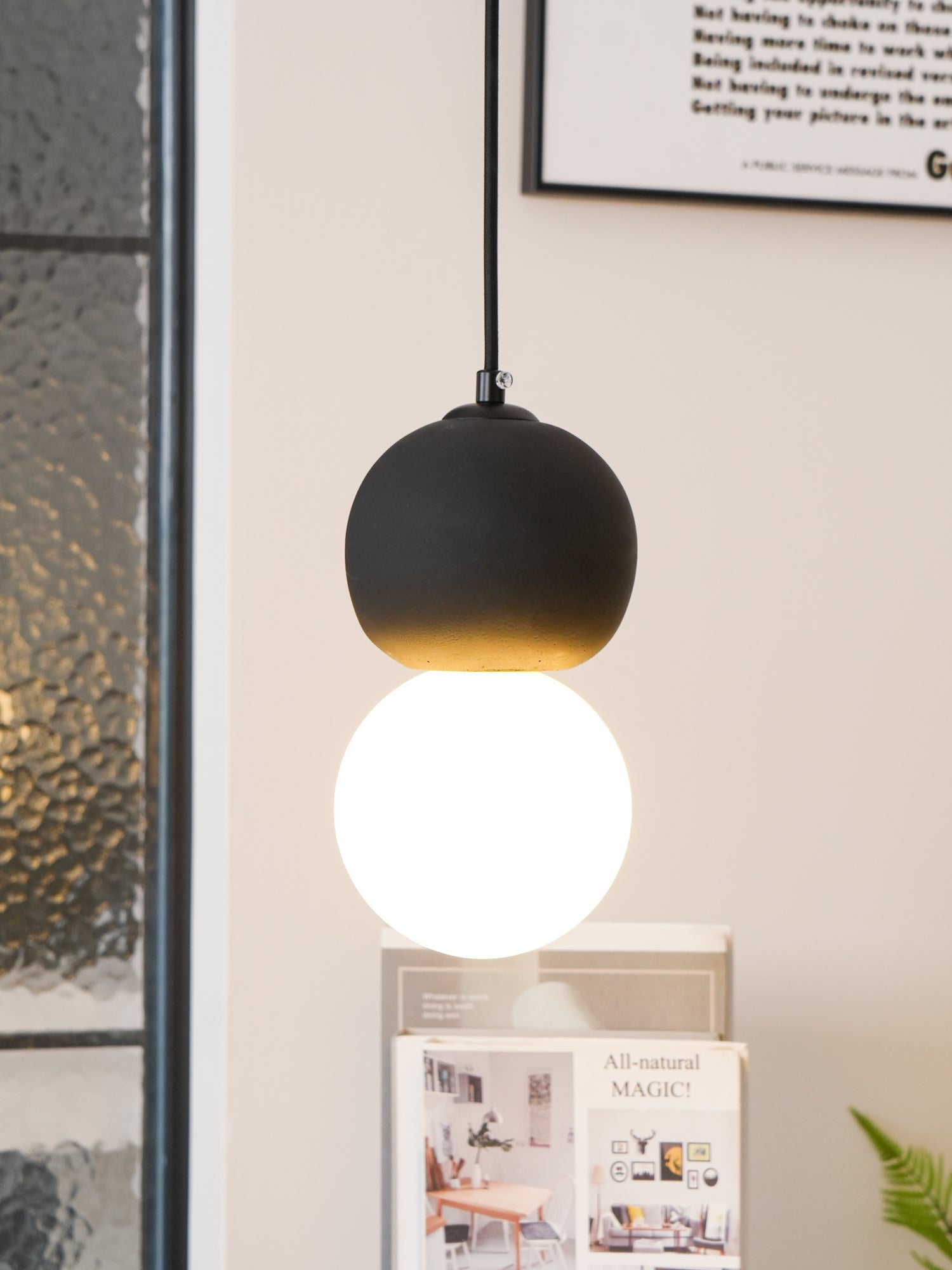 Joss Cement Minimalist Pendant Lamp-Neutral Decor