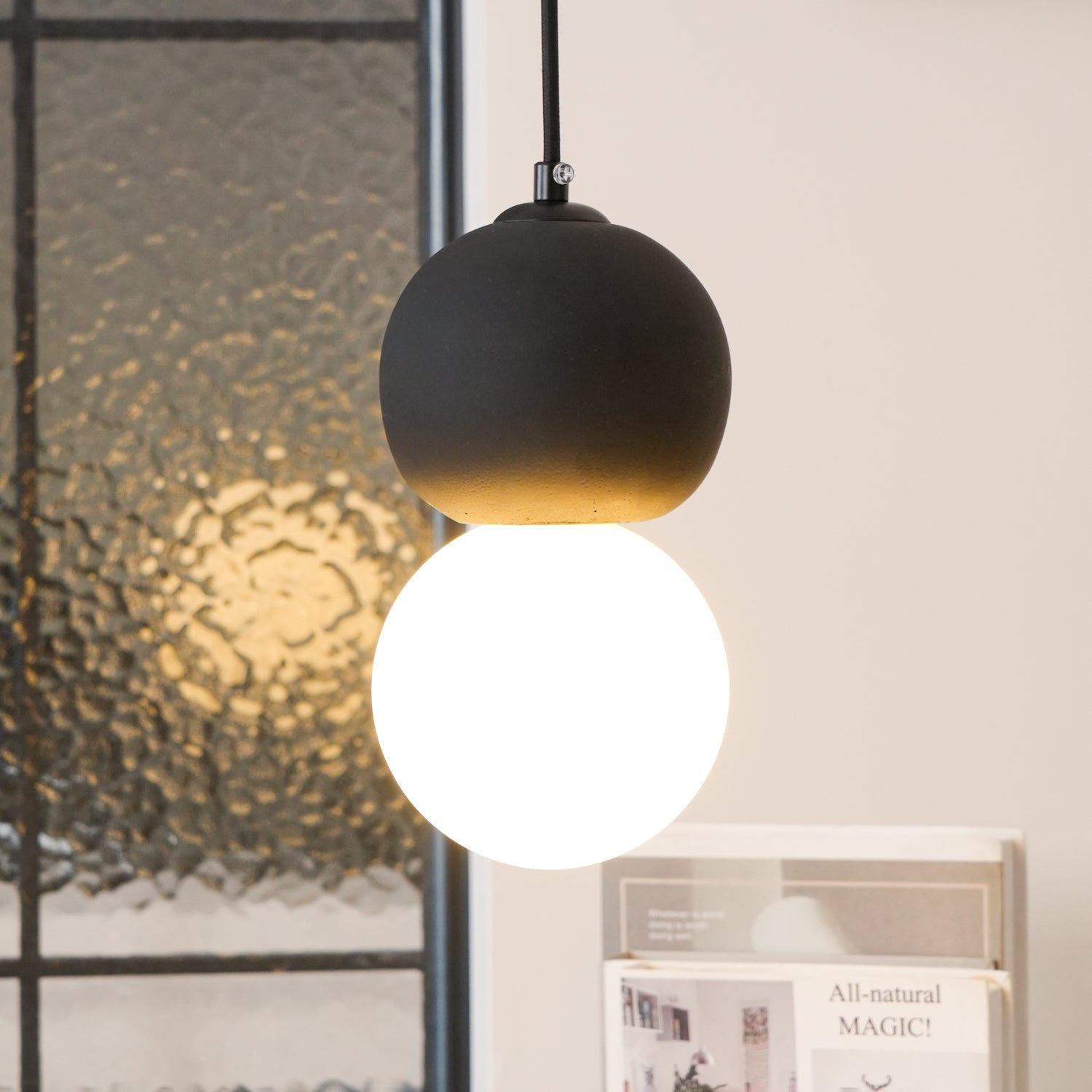 Joss Cement Minimalist Pendant Lamp-Neutral Decor