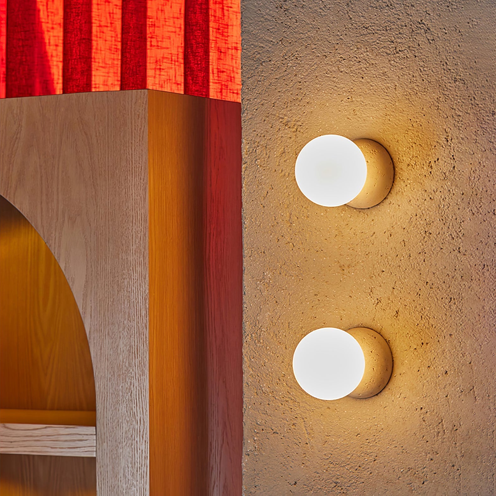 Lustra Wall Lamp Concrete Opal Glass-Neutral Decor