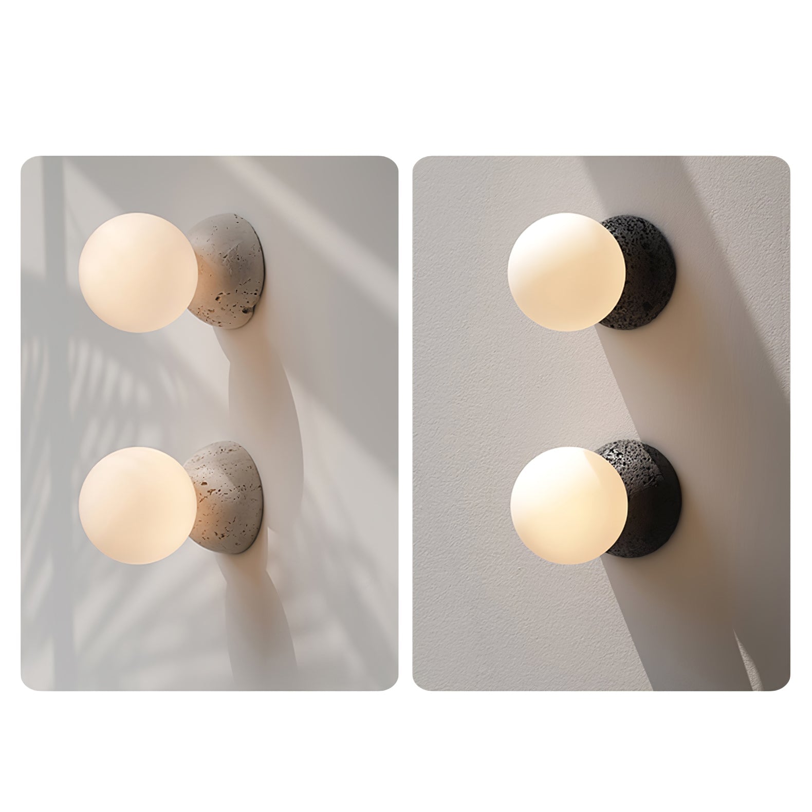 Lustra Wall Lamp Concrete Opal Glass-Neutral Decor
