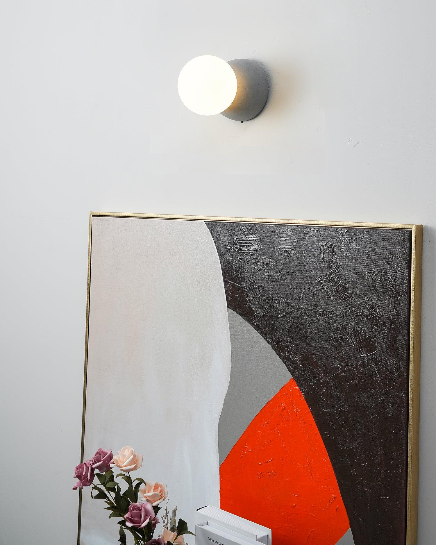 Lustra Wall Lamp Concrete Opal Glass-Neutral Decor