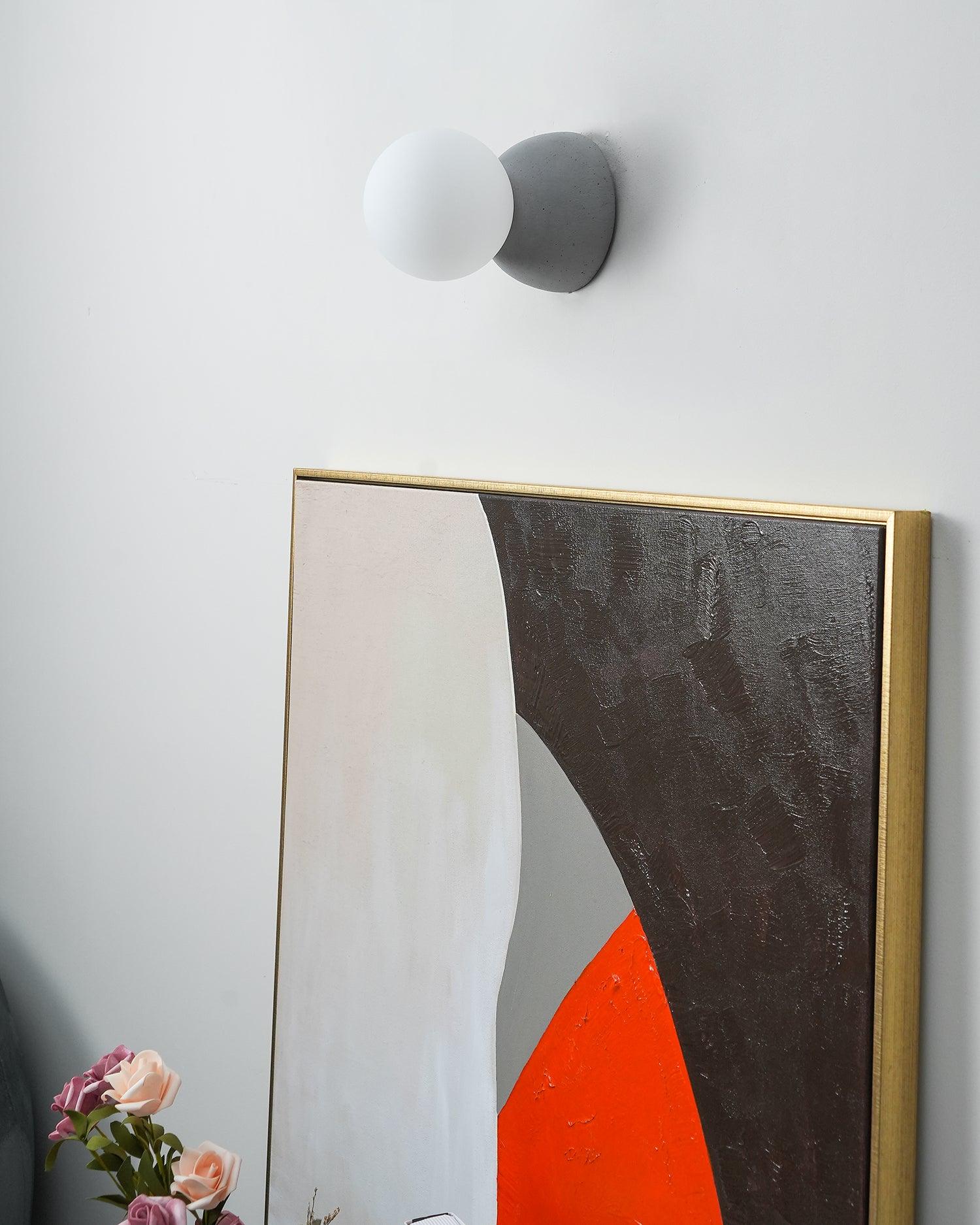 Lustra Wall Lamp Concrete Opal Glass-Neutral Decor