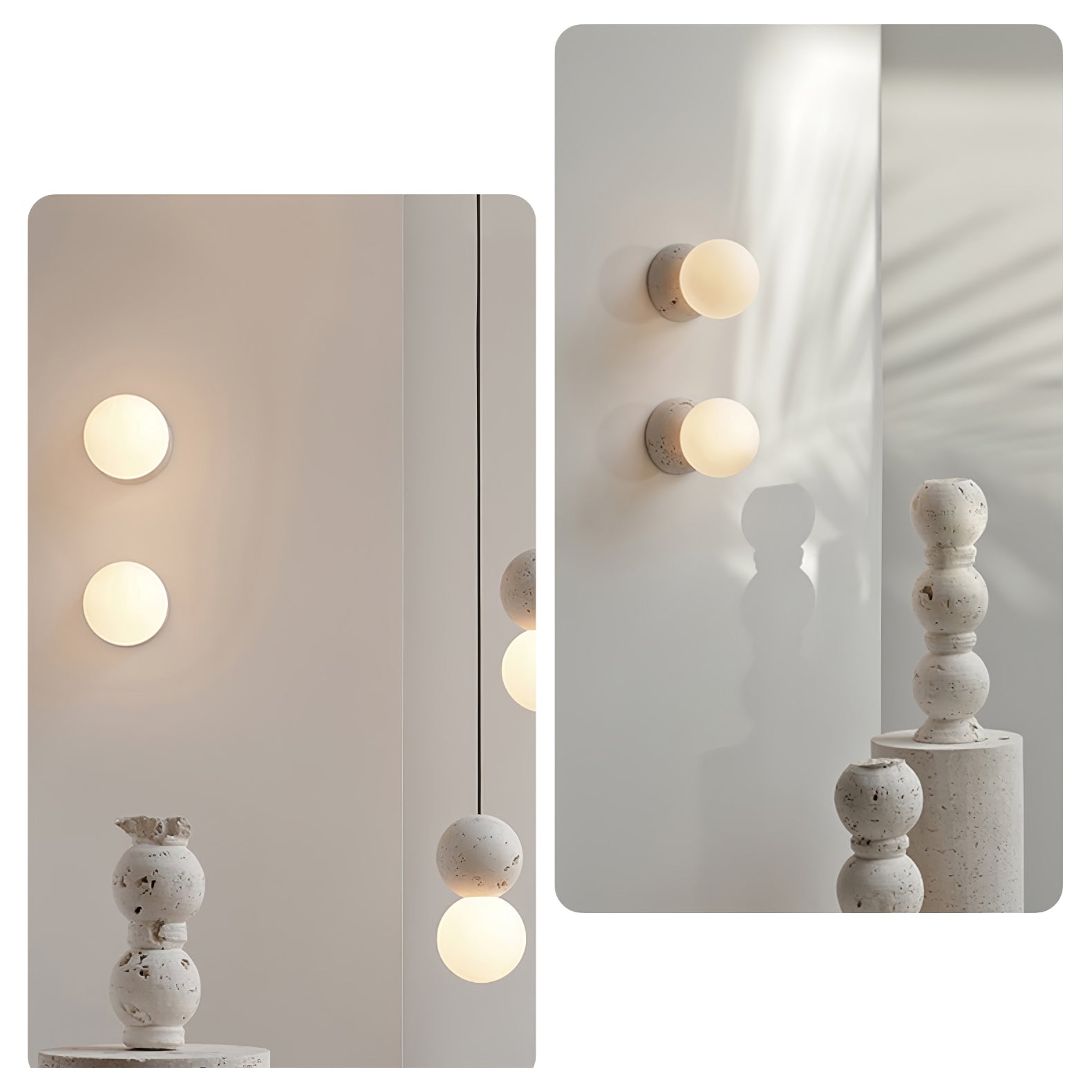 Lustra Wall Lamp Concrete Opal Glass-Neutral Decor