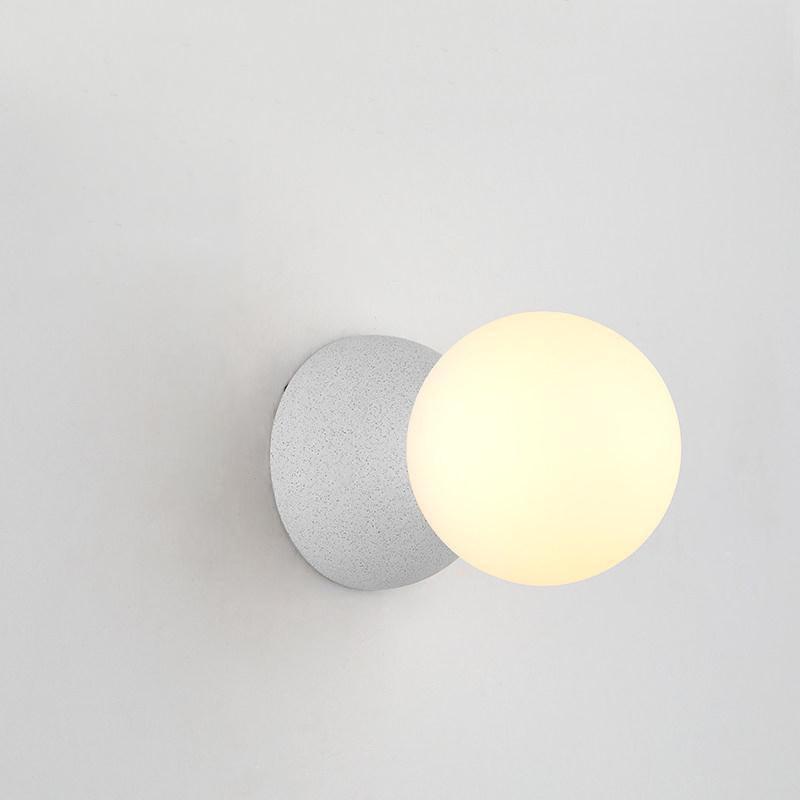 Lustra Wall Lamp Concrete Opal Glass-Neutral Decor
