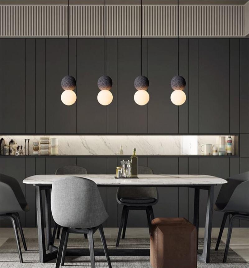 Joss Cement Minimalist Pendant Lamp-Neutral Decor