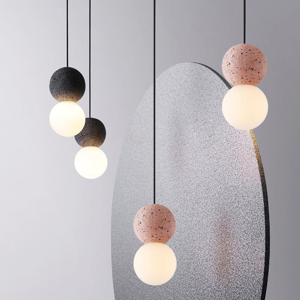 Joss Cement Minimalist Pendant Lamp-Neutral Decor