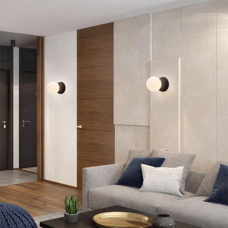 Lustra Wall Lamp Concrete Opal Glass-Neutral Decor