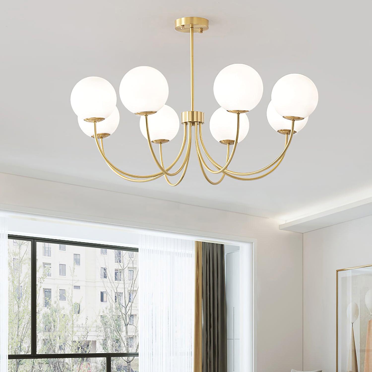Lustra Chandelier Orillia Brass Globe Modern-Neutral Decor