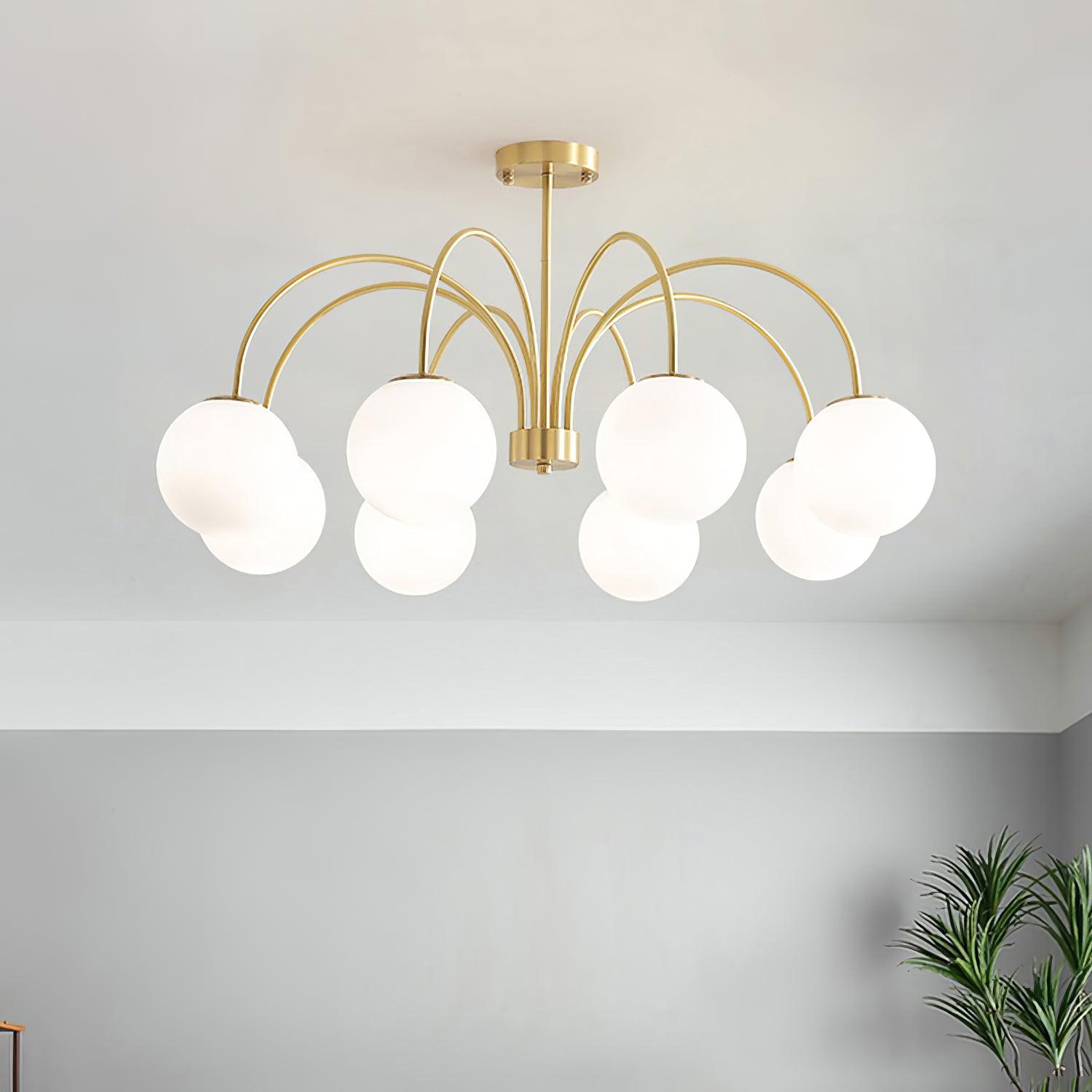 Lustra Chandelier Orillia Brass Globe Modern-Neutral Decor
