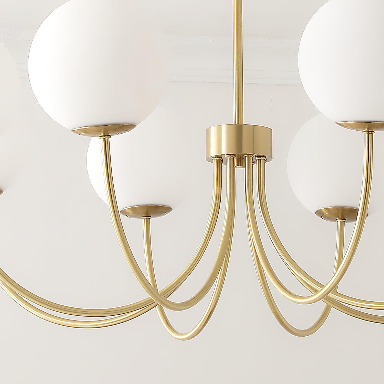 Lustra Chandelier Orillia Brass Globe Modern-Neutral Decor