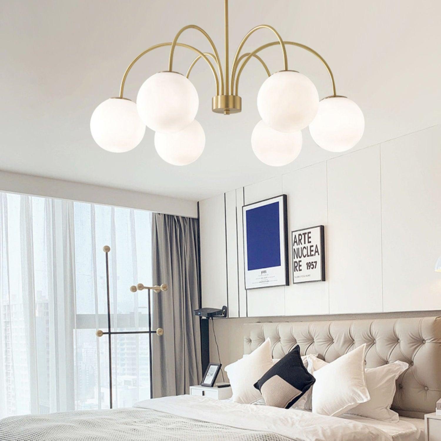 Lustra Chandelier Orillia Brass Globe Modern-Neutral Decor