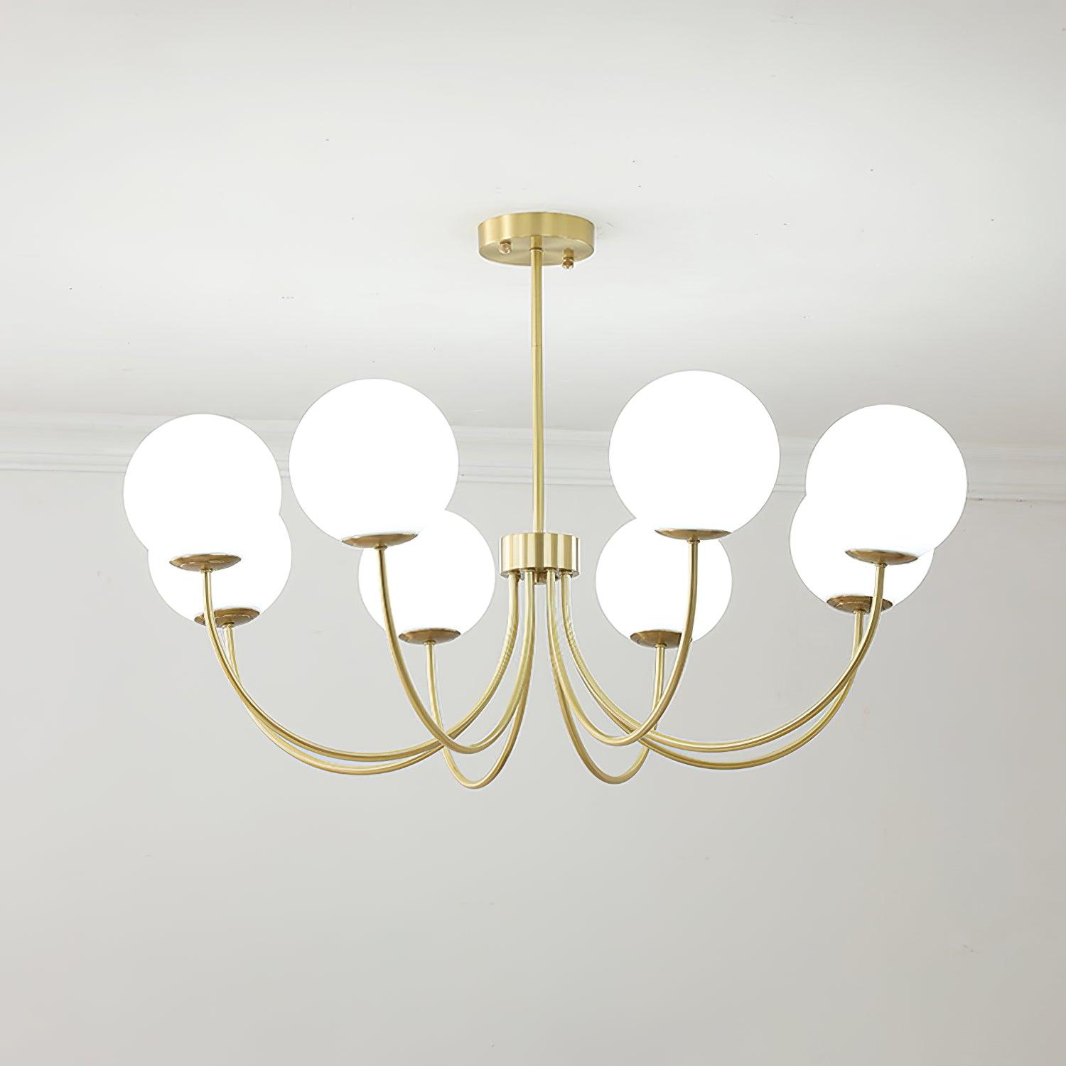 Lustra Chandelier Orillia Brass Globe Modern-Neutral Decor