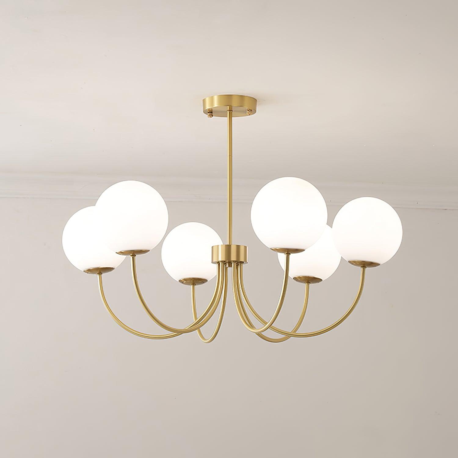 Lustra Chandelier Orillia Brass Globe Modern-Neutral Decor