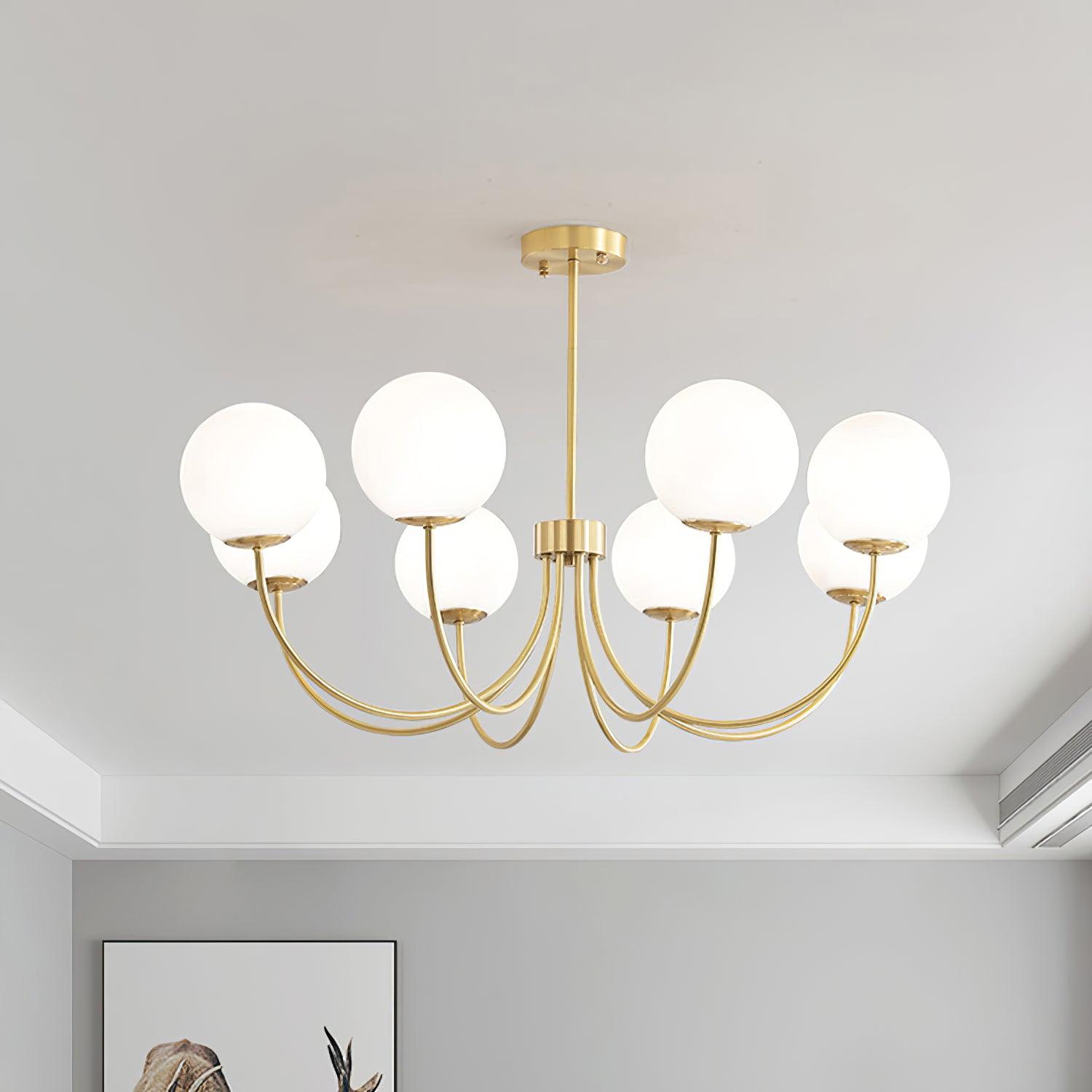 Lustra Chandelier Orillia Brass Globe Modern-Neutral Decor