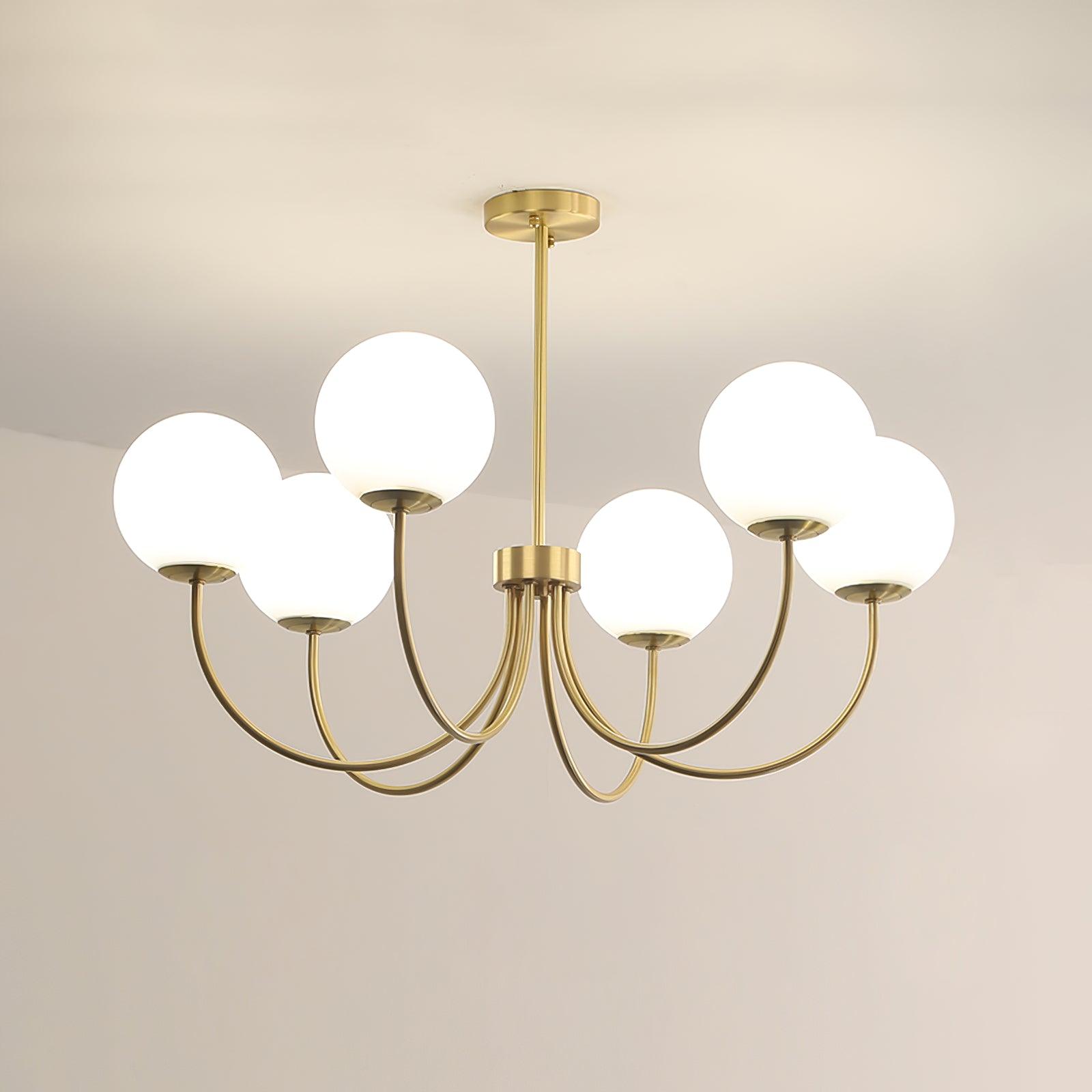 Lustra Chandelier Orillia Brass Globe Modern-Neutral Decor