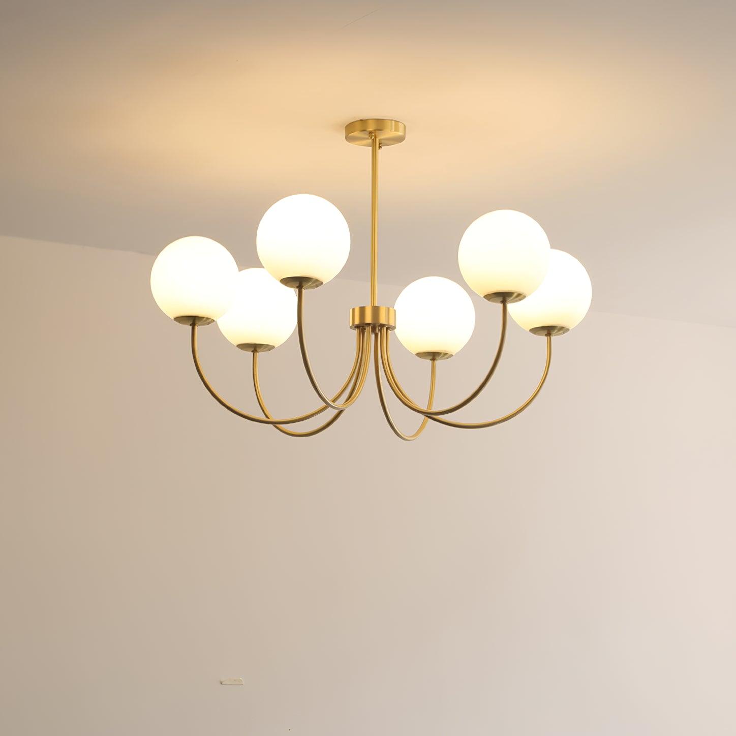 Lustra Chandelier Orillia Brass Globe Modern-Neutral Decor
