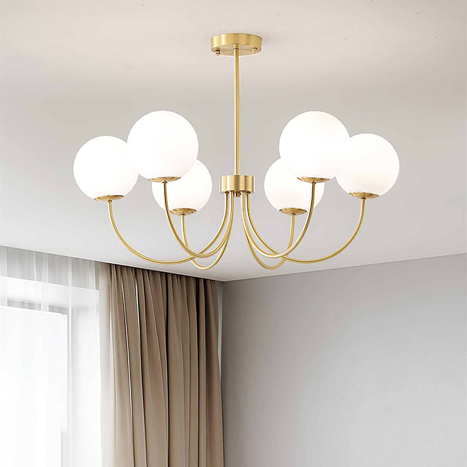 Lustra Chandelier Orillia Brass Globe Modern-Neutral Decor