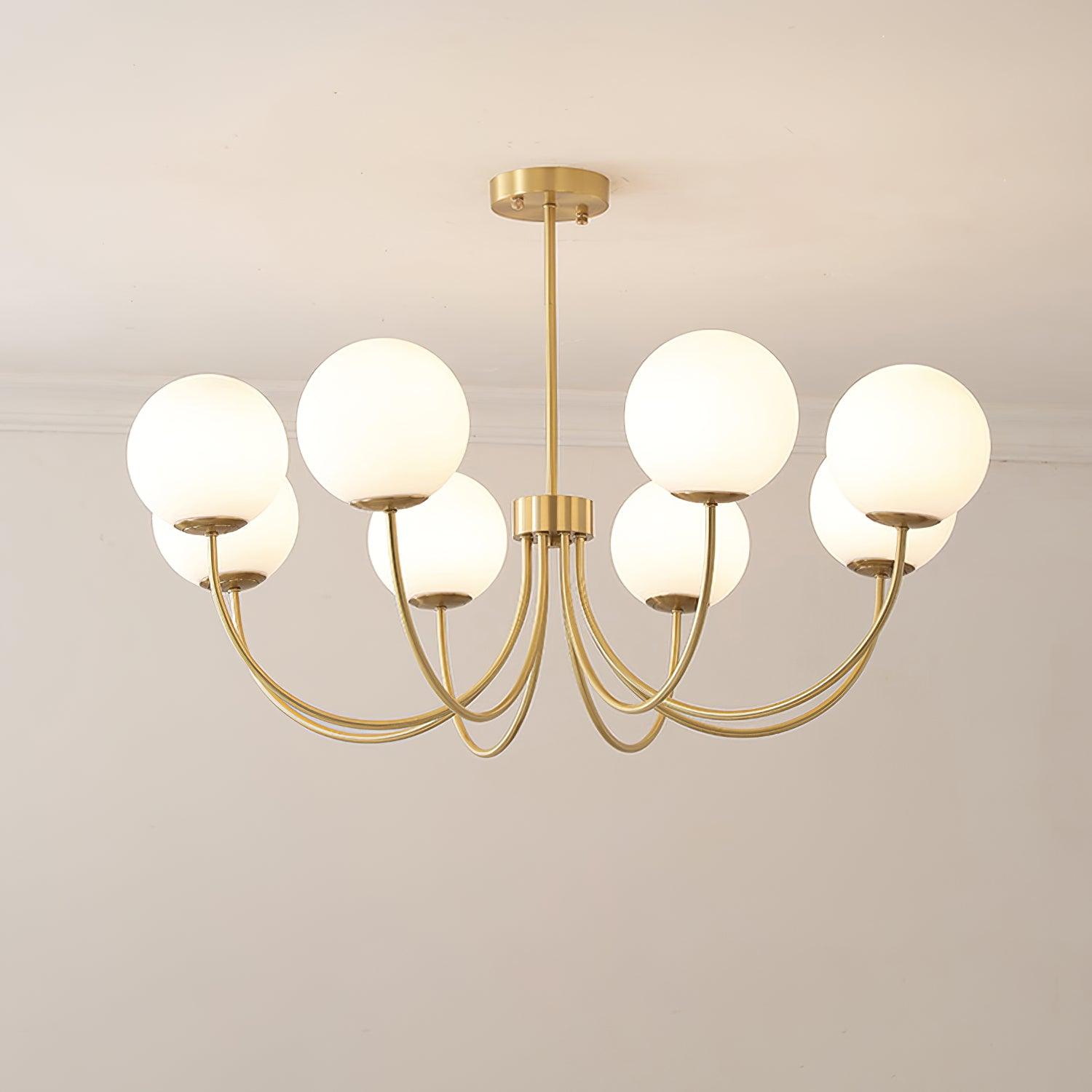 Lustra Chandelier Orillia Brass Globe Modern-Neutral Decor