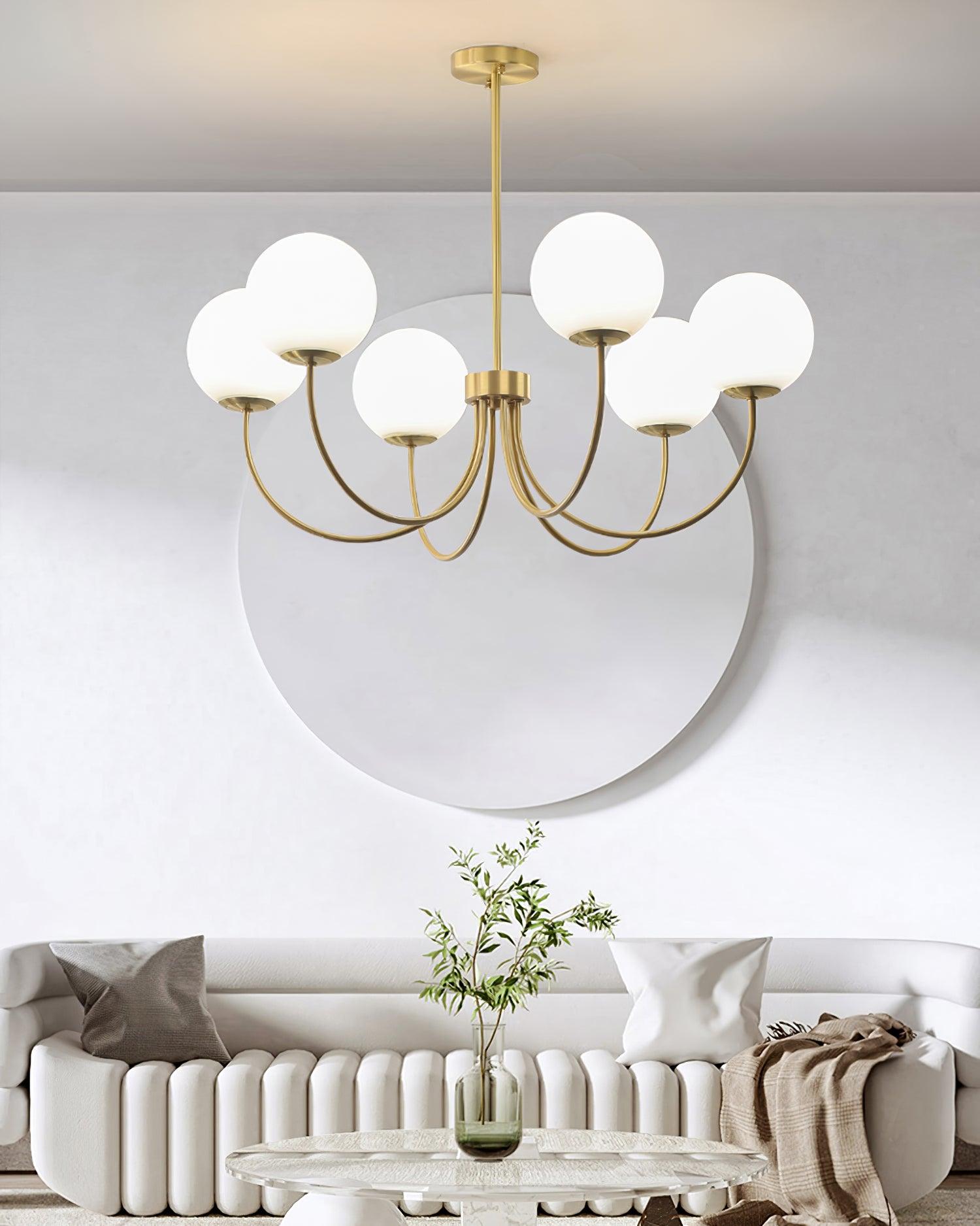 Lustra Chandelier Orillia Brass Globe Modern-Neutral Decor