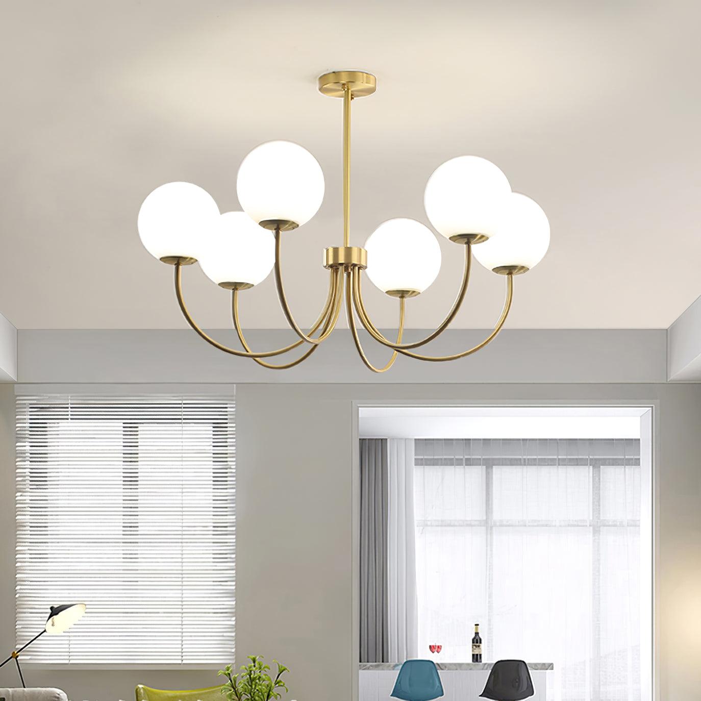 Lustra Chandelier Orillia Brass Globe Modern-Neutral Decor