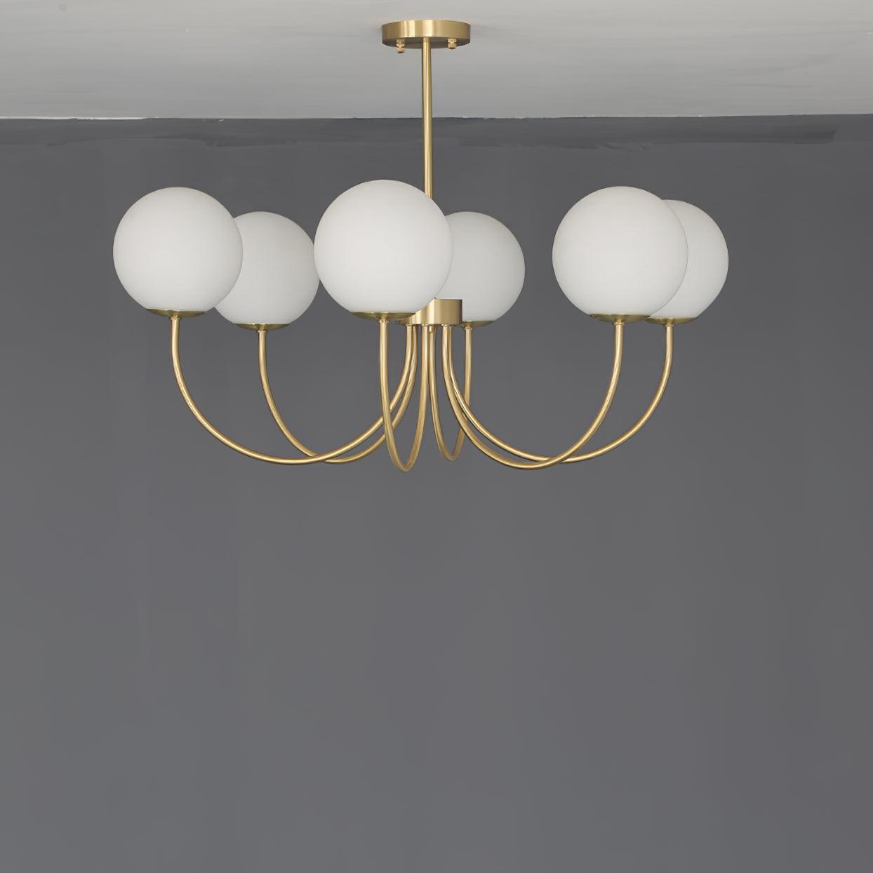 Lustra Chandelier Orillia Brass Globe Modern-Neutral Decor