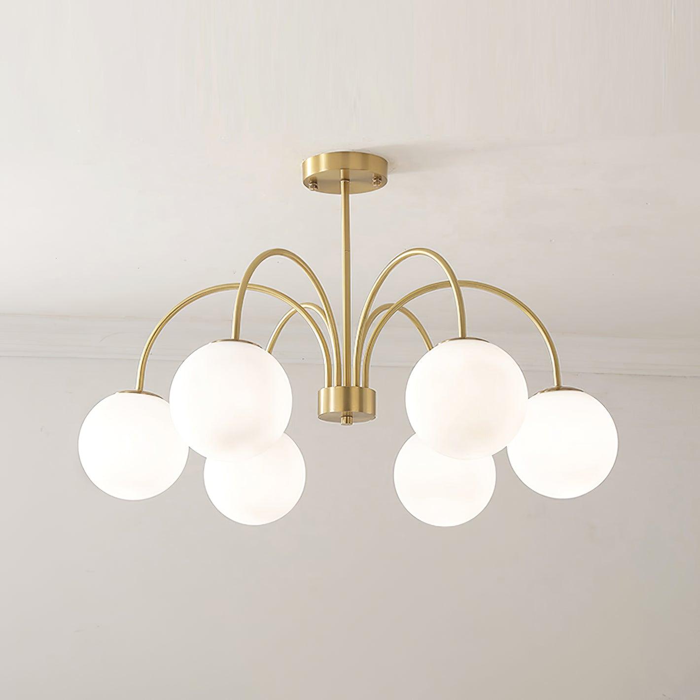 Lustra Chandelier Orillia Brass Globe Modern-Neutral Decor