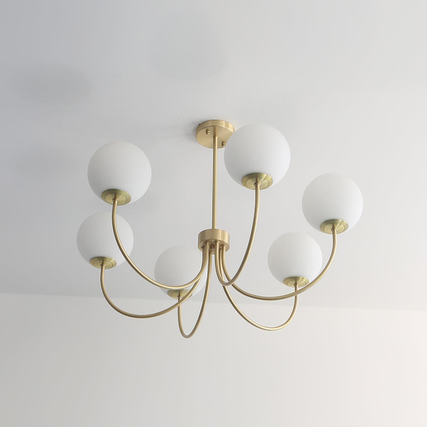 Lustra Chandelier Orillia Brass Globe Modern-Neutral Decor