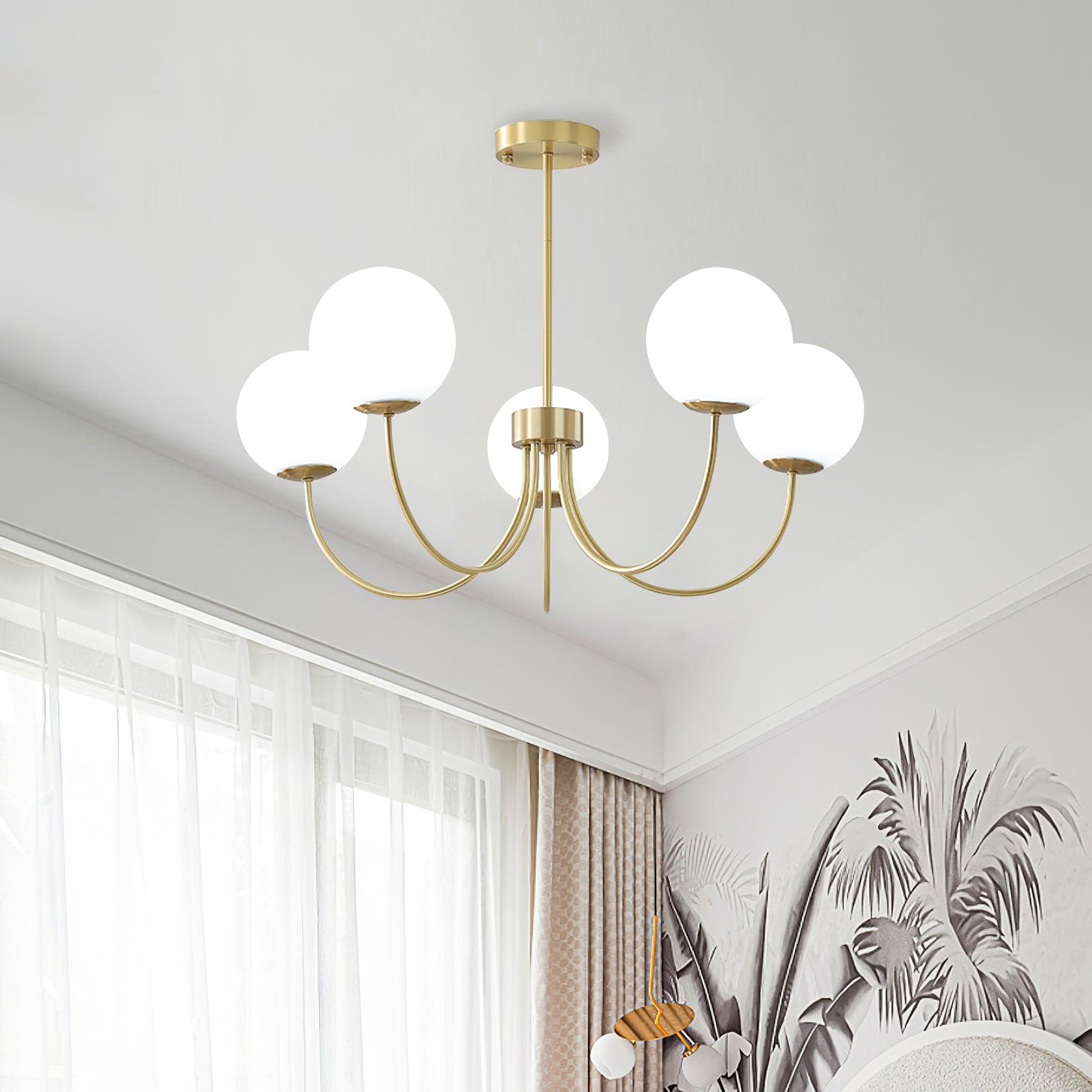 Lustra Chandelier Orillia Brass Globe Modern-Neutral Decor