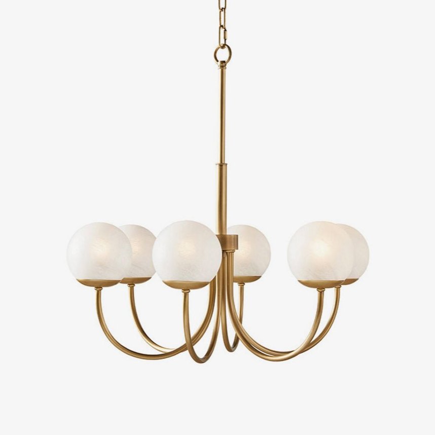 Lustra Chandelier Brass Globe Orillia Elegant-Neutral Decor