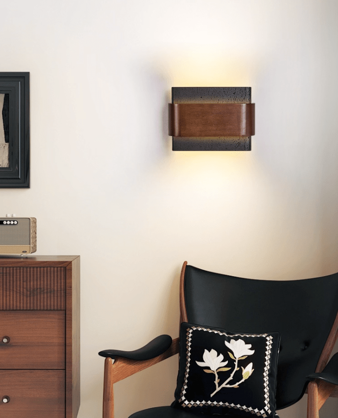 Blix Travertine Wall Light-Neutral Decor