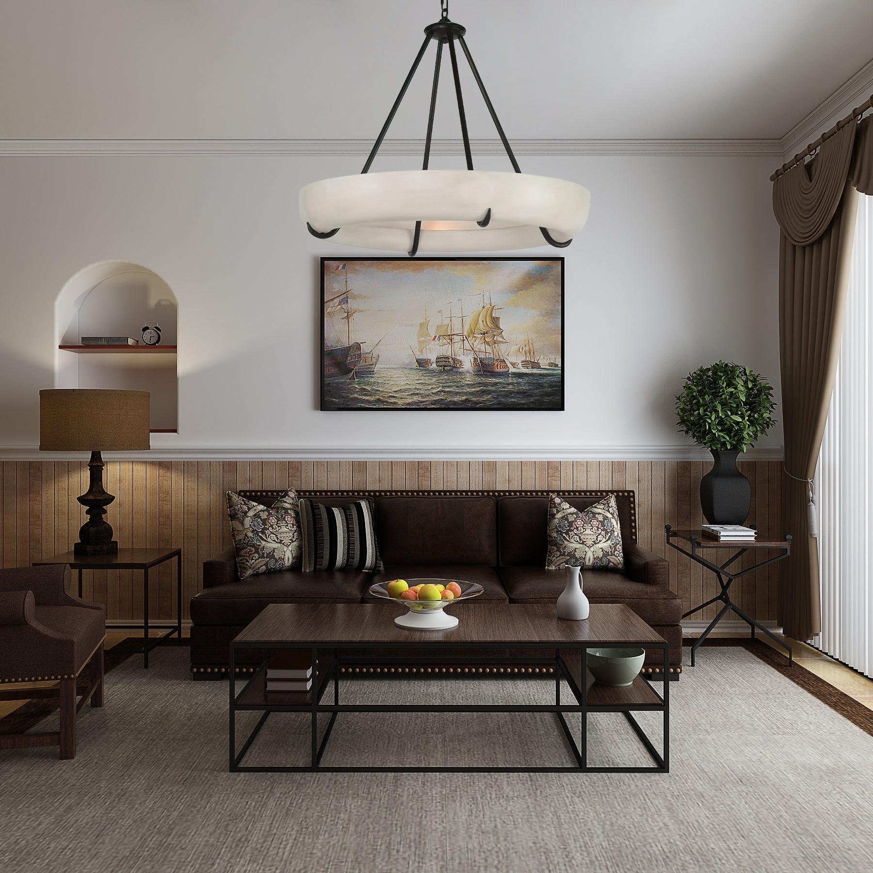 Daria Modern Alabaster Pendant Light-Neutral Decor