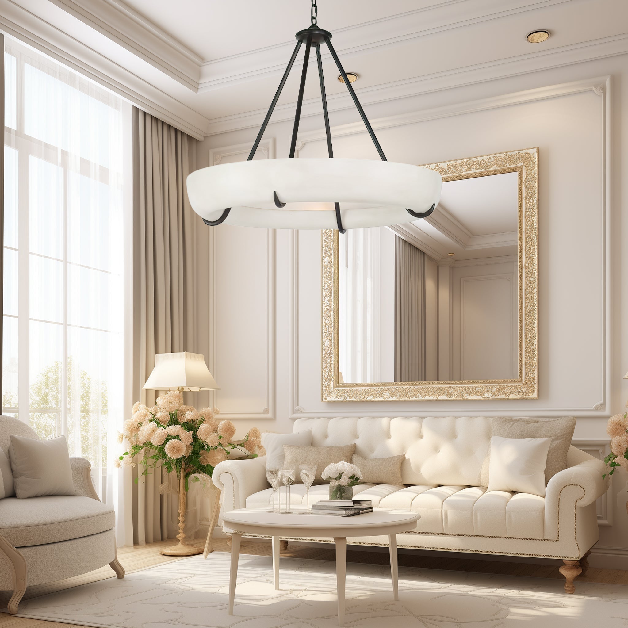 Daria Modern Alabaster Pendant Light-Neutral Decor