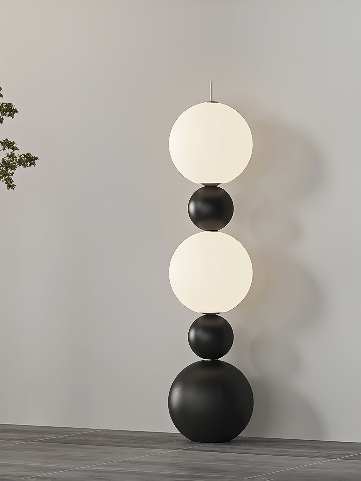 Ervynel Spherical Black Floor Lamp-Neutral Decor