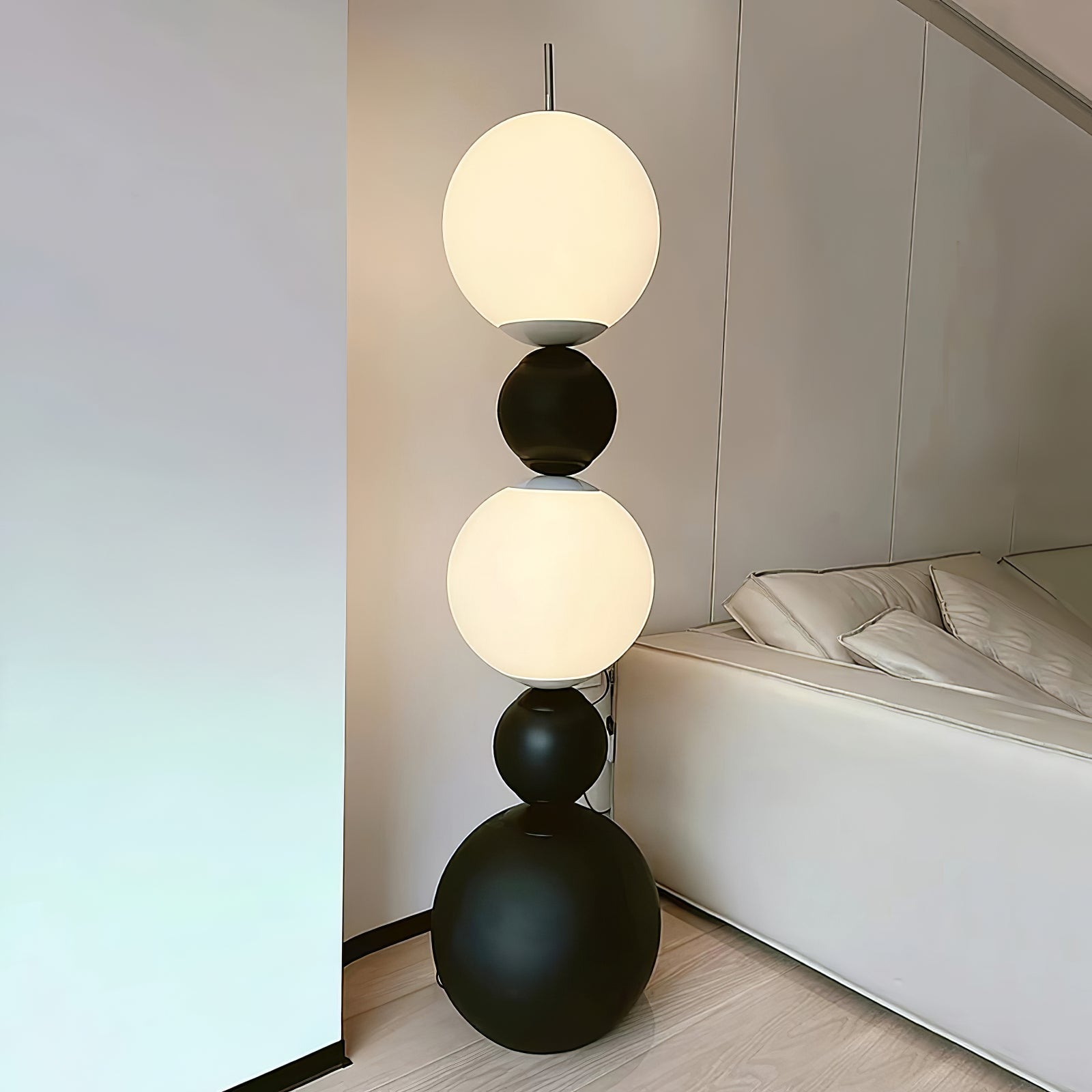 Ervynel Spherical Black Floor Lamp-Neutral Decor