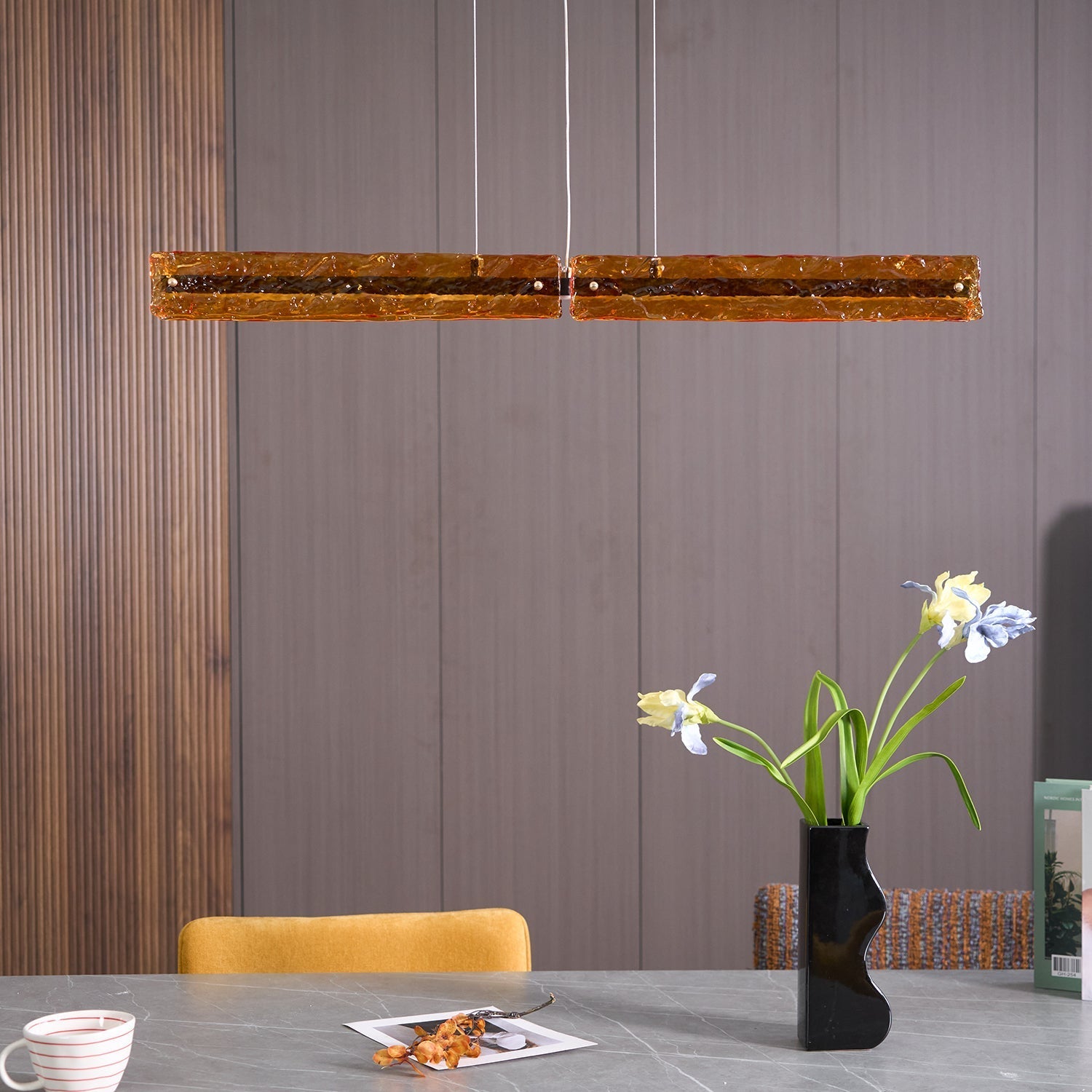 Avnorira Modern Minimalist Linear Island Glass Pendant Lamp-Neutral Decor