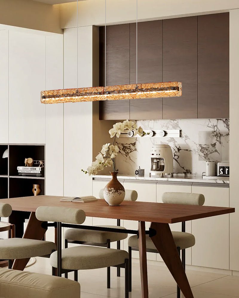 Avnorira Modern Minimalist Linear Island Glass Pendant Lamp-Neutral Decor