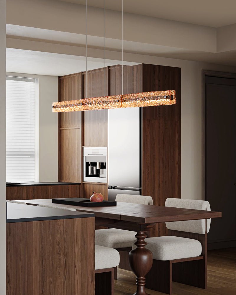 Avnorira Modern Minimalist Linear Island Glass Pendant Lamp-Neutral Decor