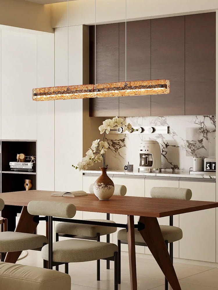 Avnorira Modern Minimalist Linear Island Glass Pendant Lamp-Neutral Decor