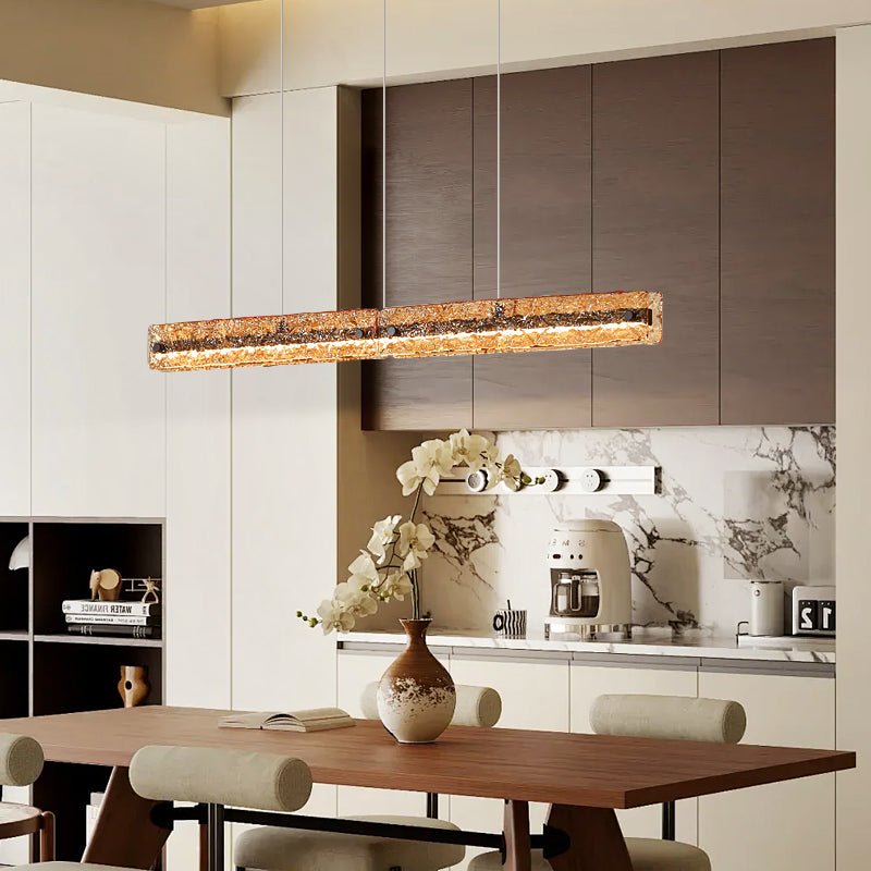 Avnorira Modern Minimalist Linear Island Glass Pendant Lamp-Neutral Decor