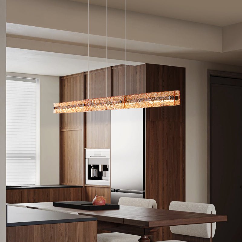 Avnorira Modern Minimalist Linear Island Glass Pendant Lamp-Neutral Decor